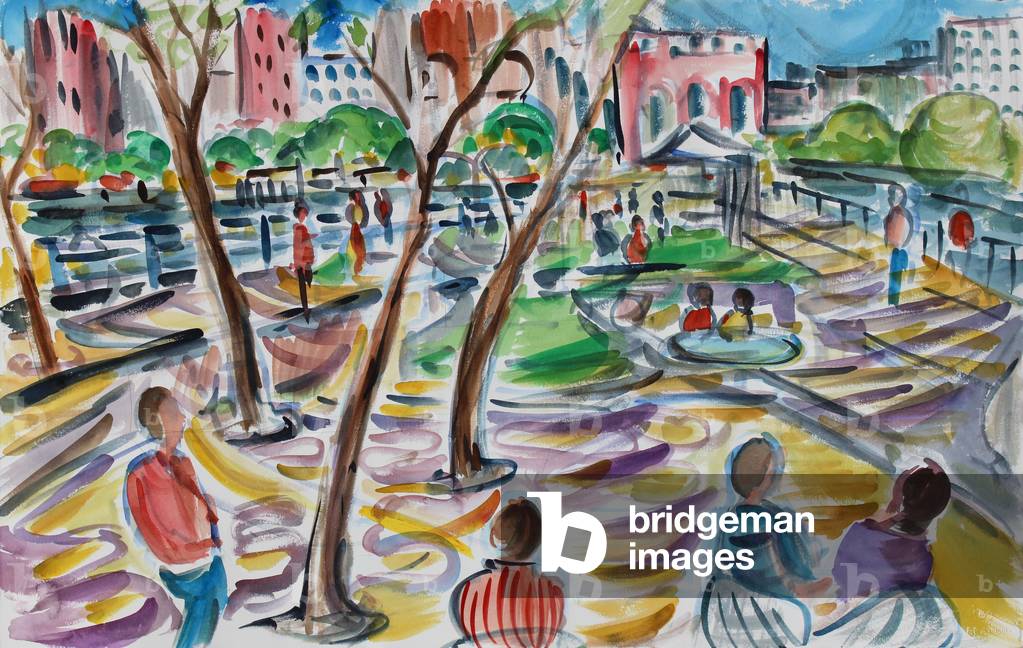 Hudson River Park, 2013, (watercolor on paper)