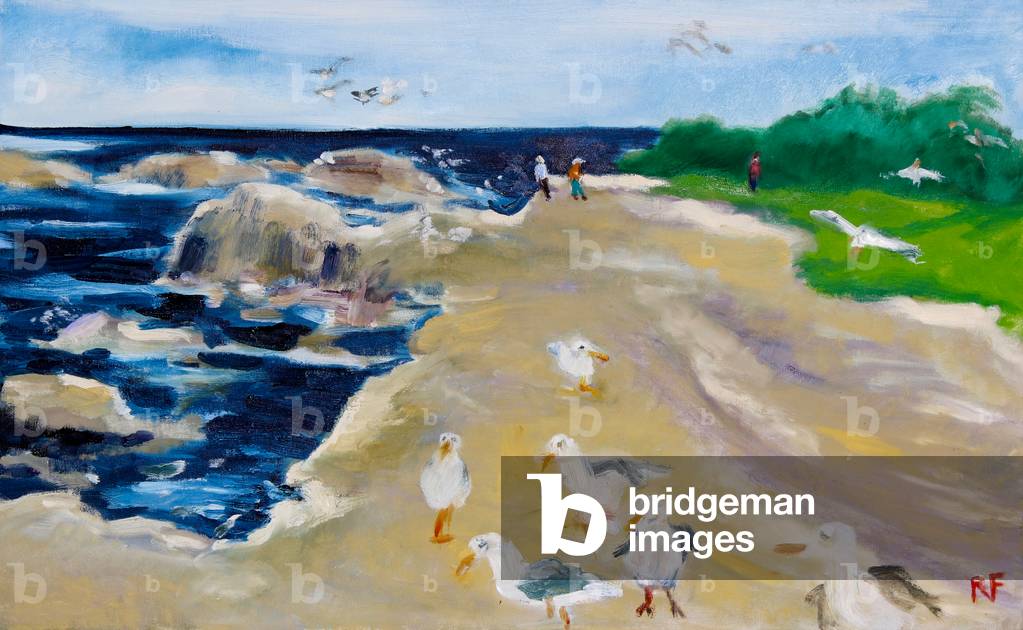 Seagulls, Monterey, 2020, (oil on canvas)