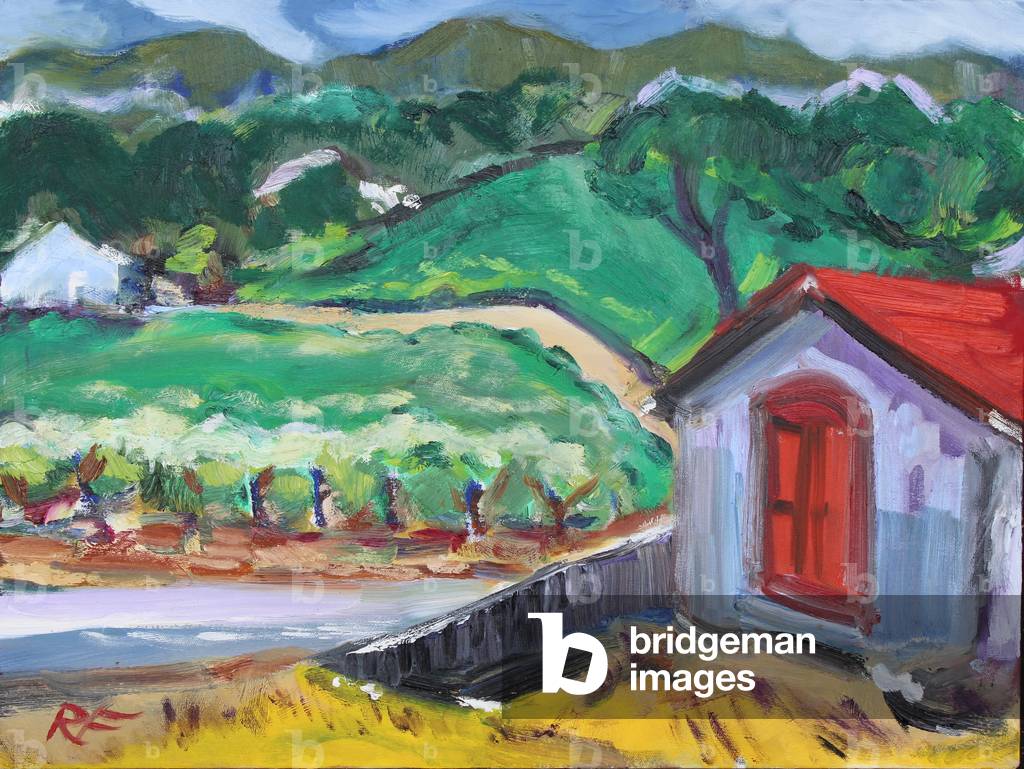 The Red Door, Sonoma, 2017, (oil on canvas)