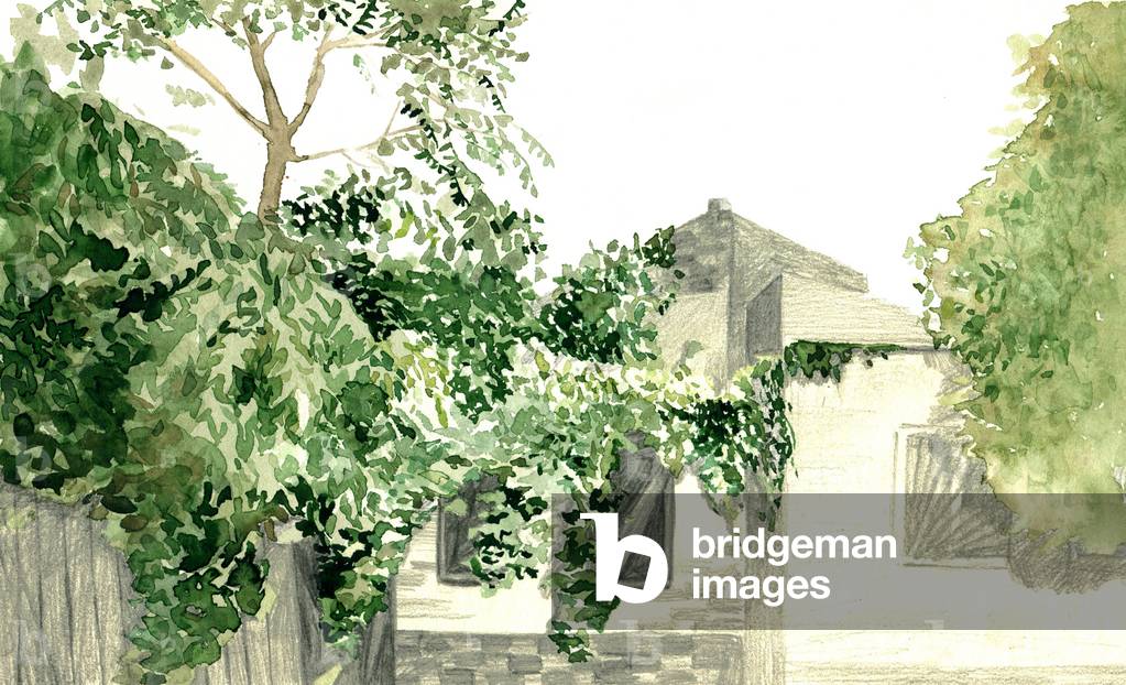 Landscape, 2020, (watercolour and pencil on paper)