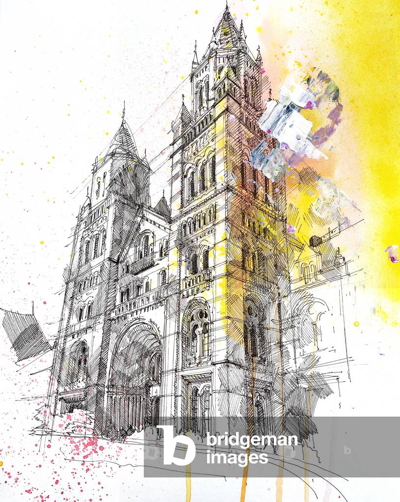 The Natural History Museum, 2020 (mixed media on paper)