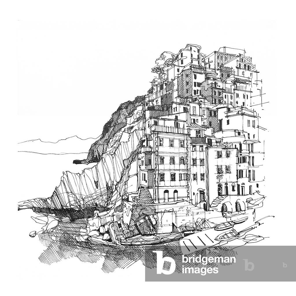 Cinque Terre, 2020 (ink on paper)