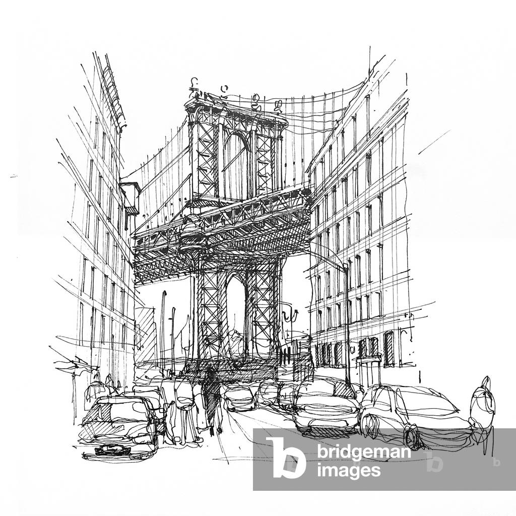 Brooklyn Bridge, 2020 (ink on paper)