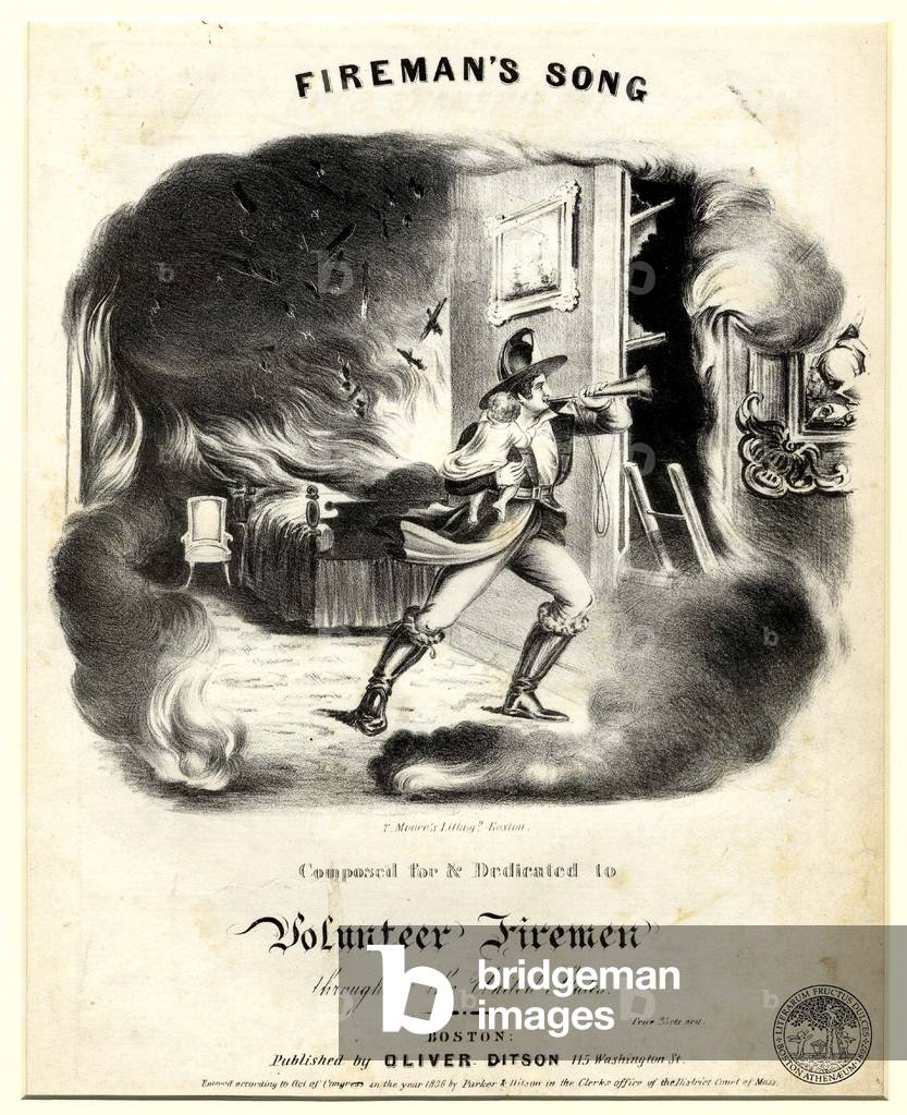Fireman's Song, 1836 (litho)