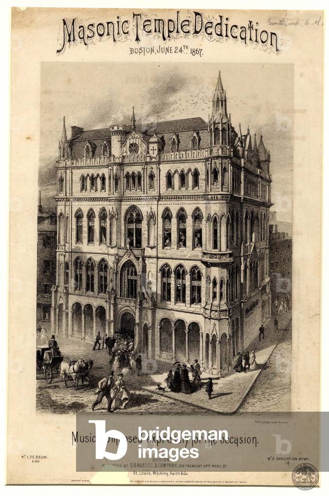 Masonic Temple Dedication, Boston, June 24th 1867 (litho)
