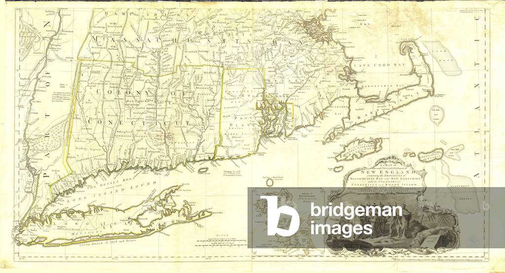 A map of the most inhabited part of New England, 1774 (litho)