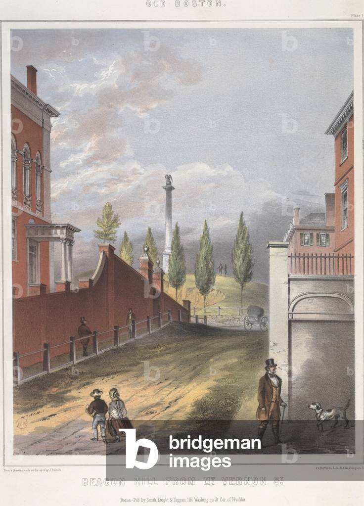 Beacon Hill from Mt. Vernon Street, Boston, 1857 (chromolitho)