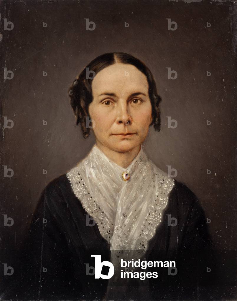 Portrait of a woman (oil on paper laid on canvas)