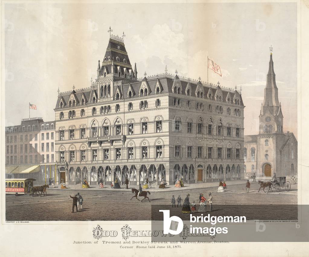 Odd Fellows Hall, Boston (chromolitho)
