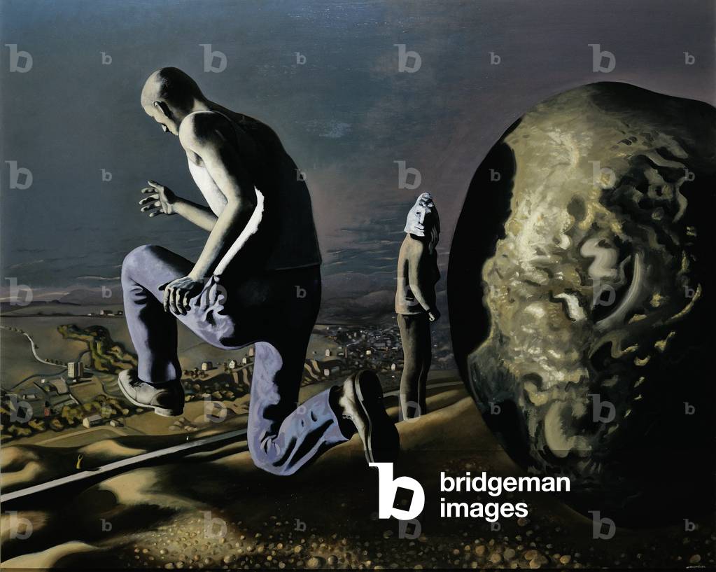 The Flight of Sisyphus (oil on canvas)