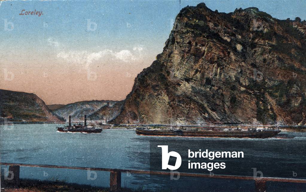 View of Germany: Lorelei Rock (Loreley).Postcard