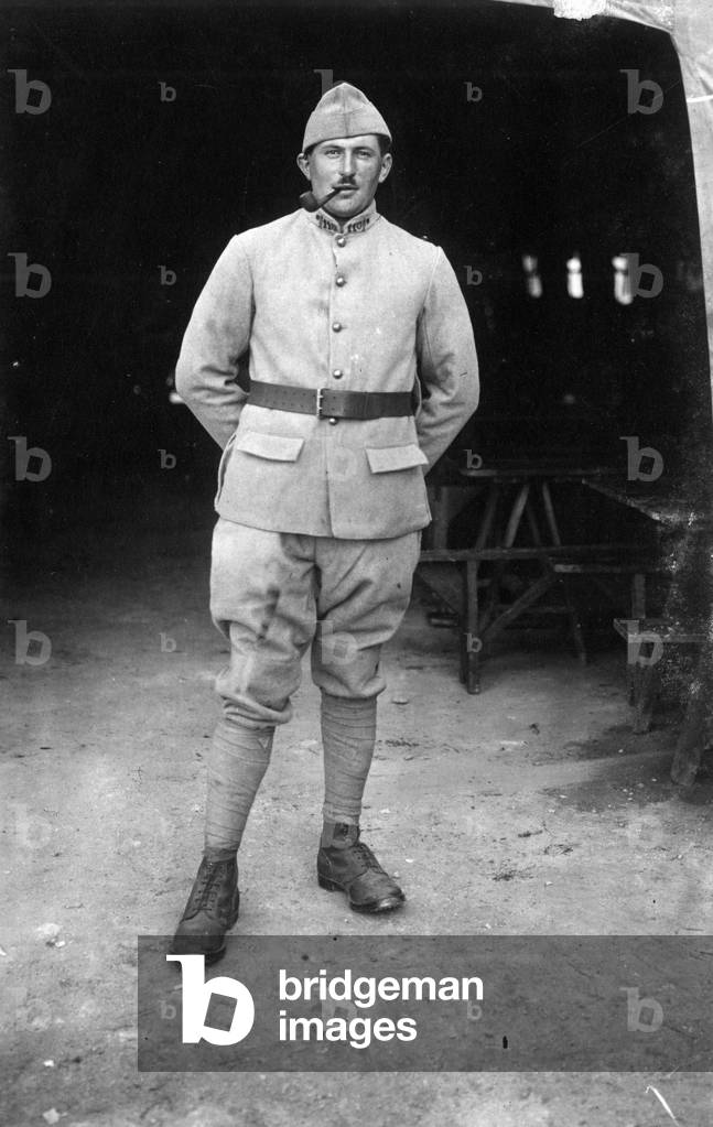 Portrait of a soldier in the barracks of Sissonne in 1930.