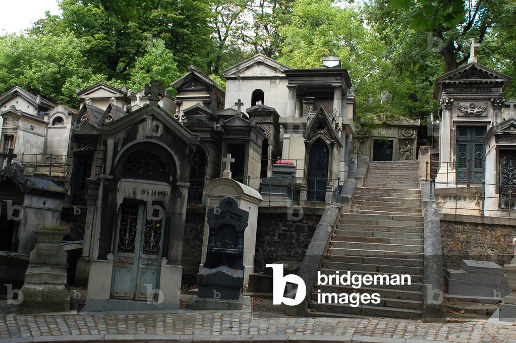 General view of the cemetery of the Pere Lachaise. Paris. Photography.