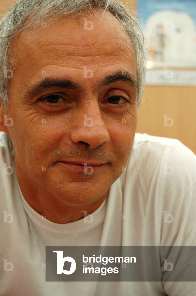 Portrait of Michel Piquel, writer and cartoonist.