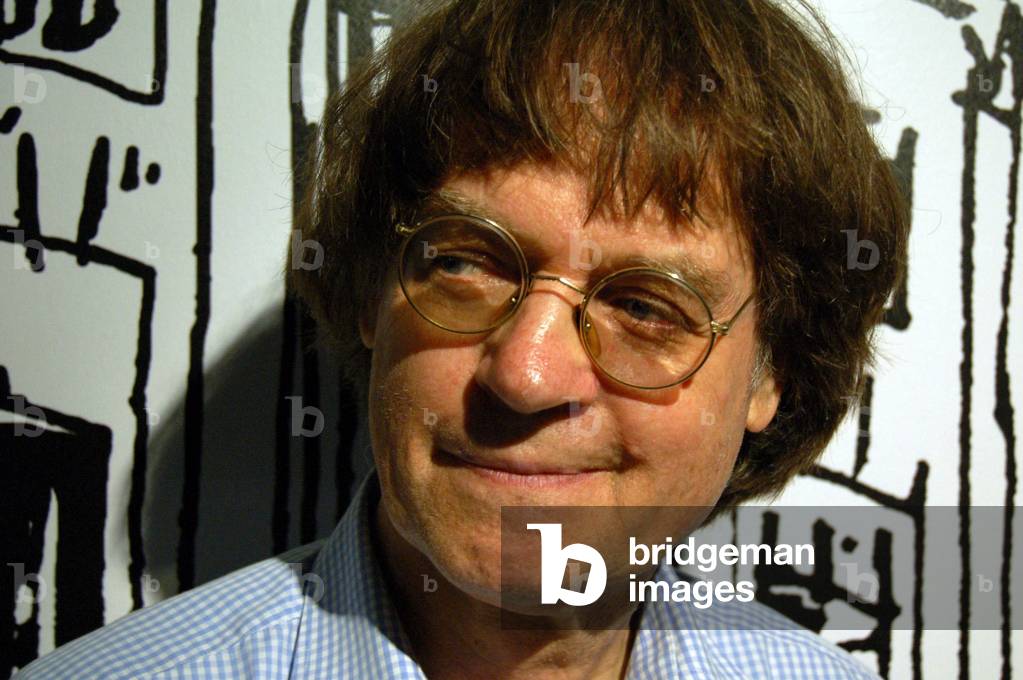 Paris on 19 September 2006. Portrait of Jean Cabu, French cartoonist, on the occasion of the exhibition “Cabu et Paris”, at the City Hall.