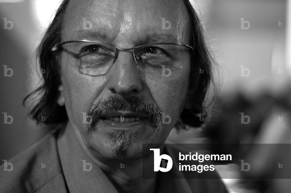 Portrait of Didier Daeninckx, French writer. Photography 2007.