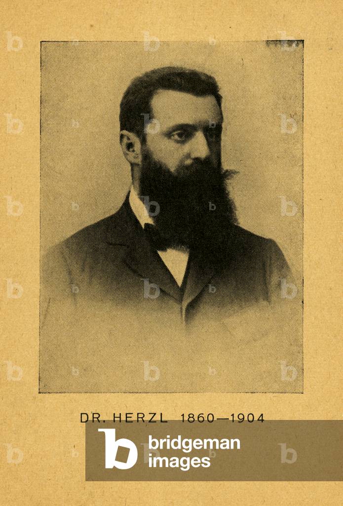 Theodor Herzl born Benjamin Ze'ev Herzl, founder of the World Zionist Organization, in Basel, 1897