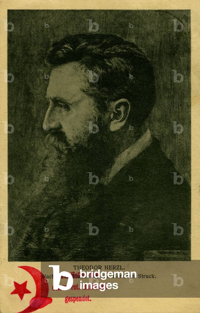 Theodor Herzl born Benjamin Ze'ev Herzl, founder of the World Zionist Organization, in Basel, 1897