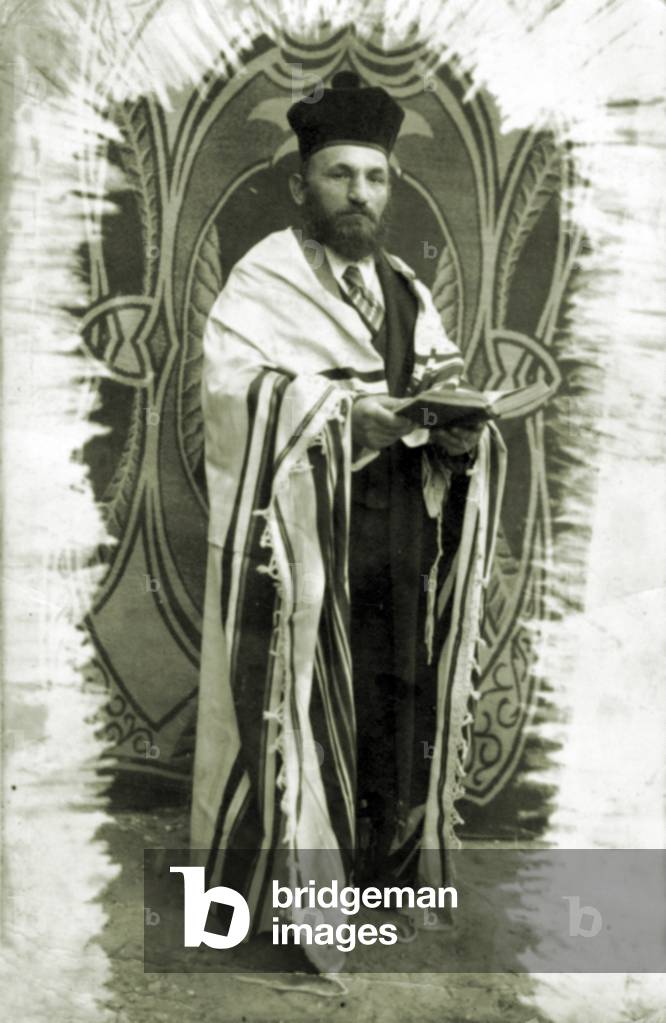 Izaak (or Isaac) Kaplan - portrait of the cantor wearing a prayer shawl  (talit)
