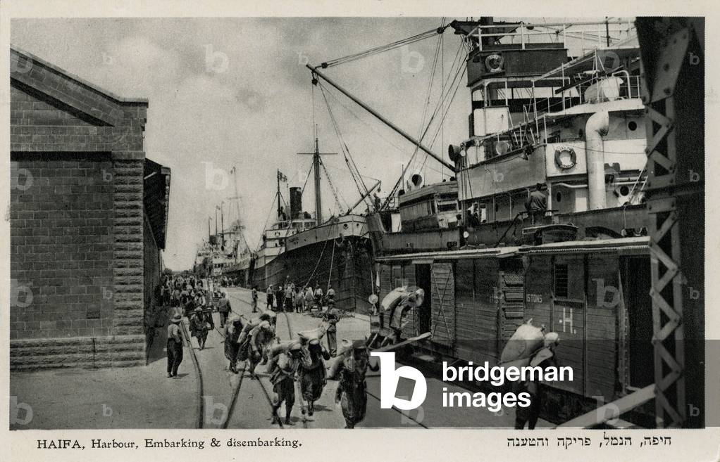 Embarking and disembarking at Haifa harbour, Palestine (now Israel), 1920s and 1930s
