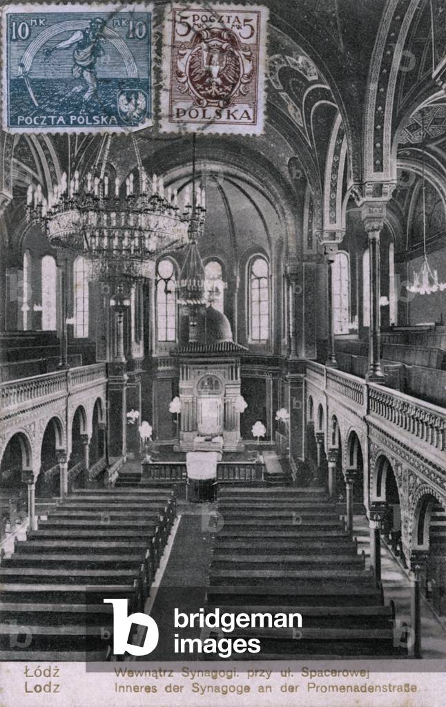 Synagogue interior in Lodz