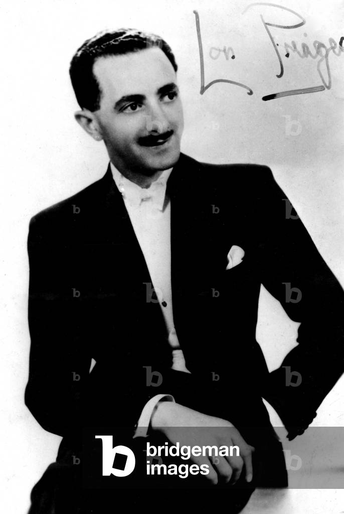 Lou Preager - signatured picture postcard of the orchestra bandleade