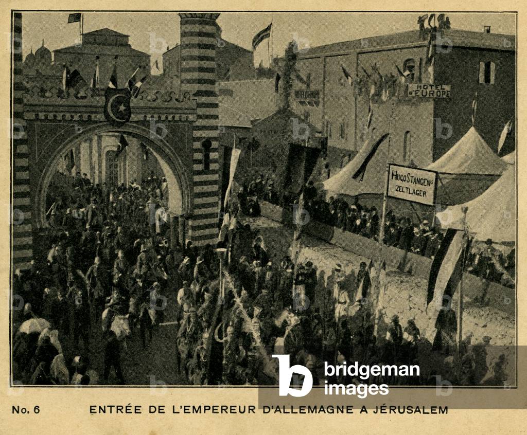 Kaiser Wilhelm visit to the Holy Land (Palestine), 1898, commemorative postcard