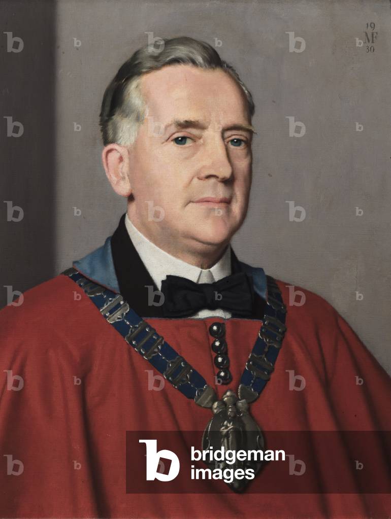 Gilbert Bayes (1872-1956) sculptor, Master of The Art Workers' Guild in 1925, 1930 (oil on canvas)