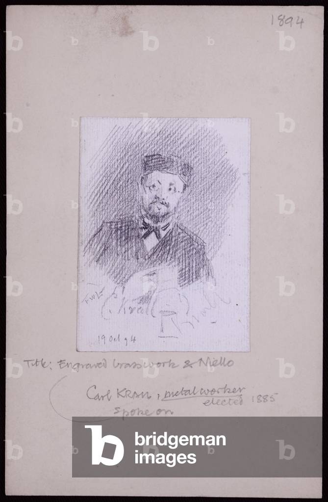Portrait of Karl Krall, 1894 (pencil on paper)