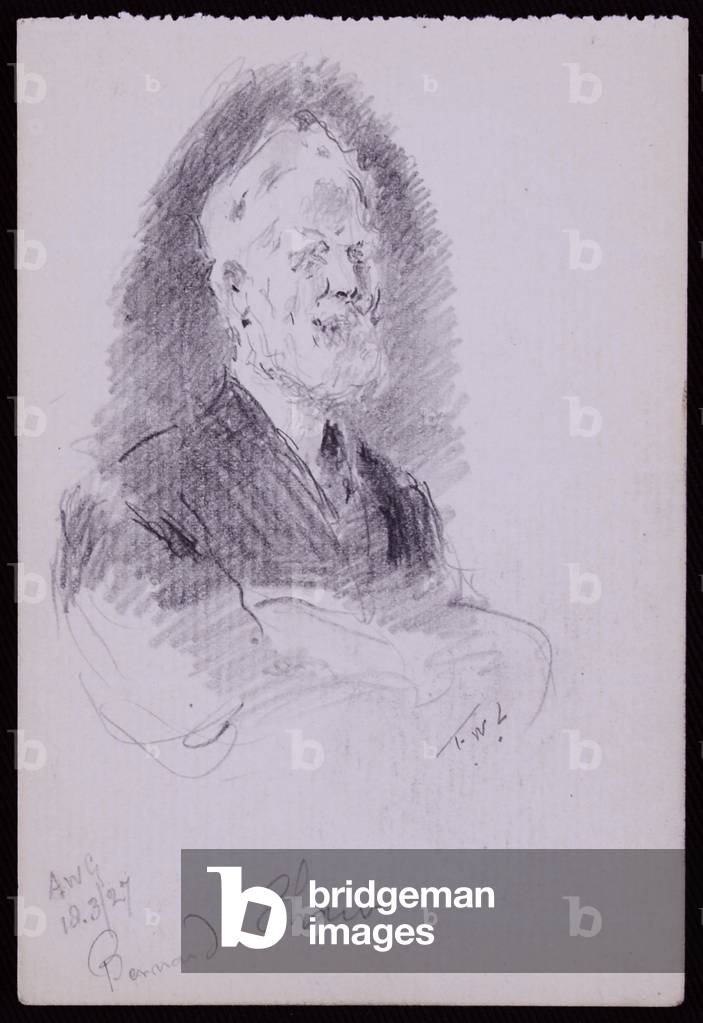 Portrait of George Bernard Shaw, 1927 (pencil on paper)