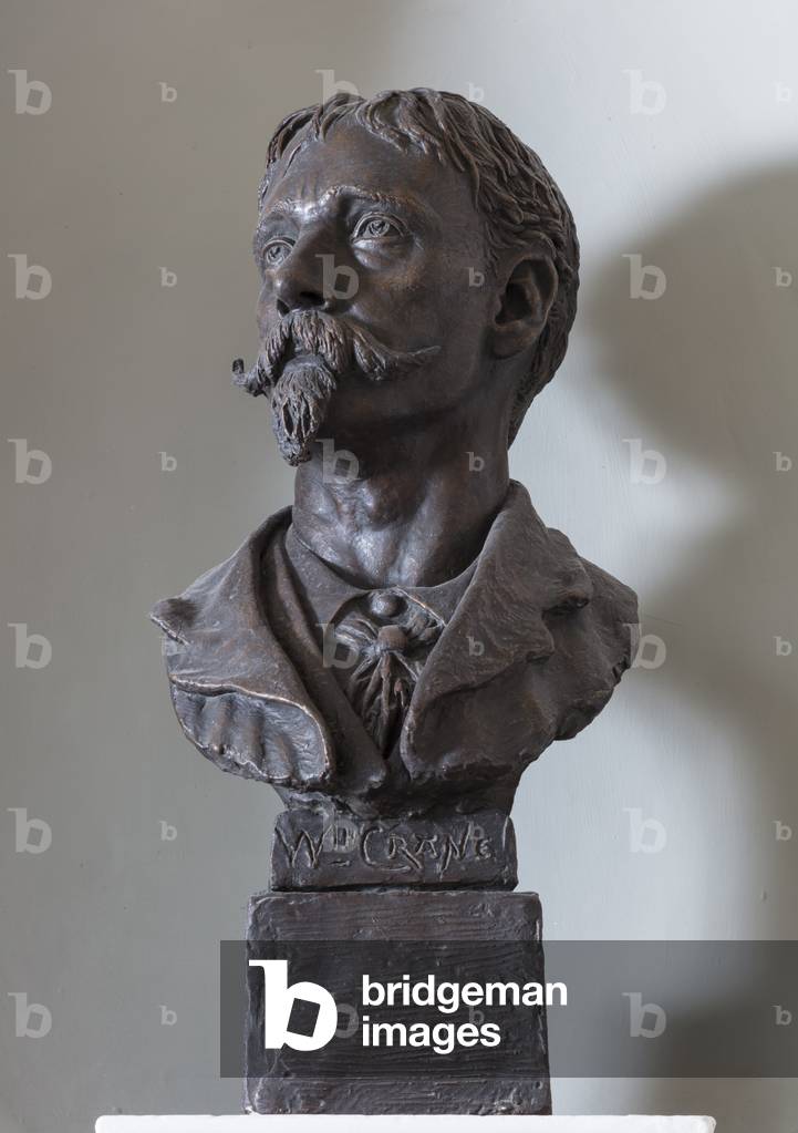 Sculpture of Walter Crane, c.1888-89 (bronze)