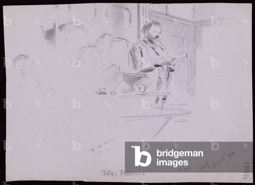 Portrait of William [? Morris, 1894 (pencil on paper)