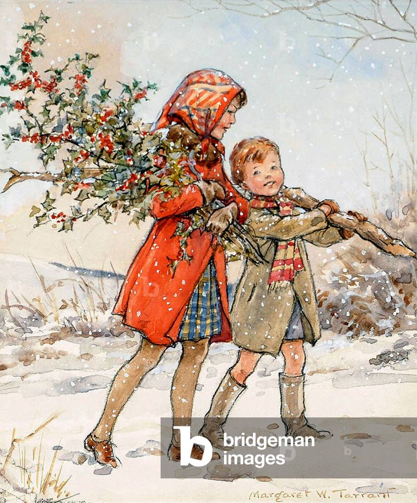 1920s UK Christmas Trees Book Plate, 1920s