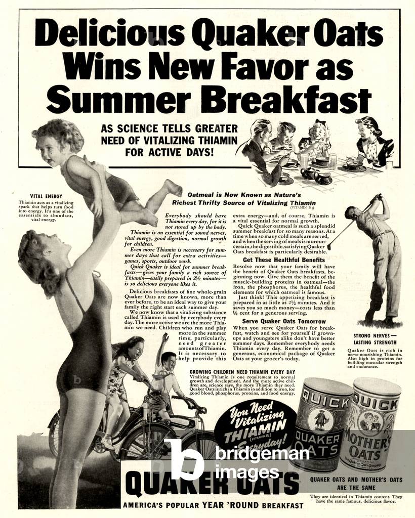 Quaker Oats Magazine, advert, UK, 1930s