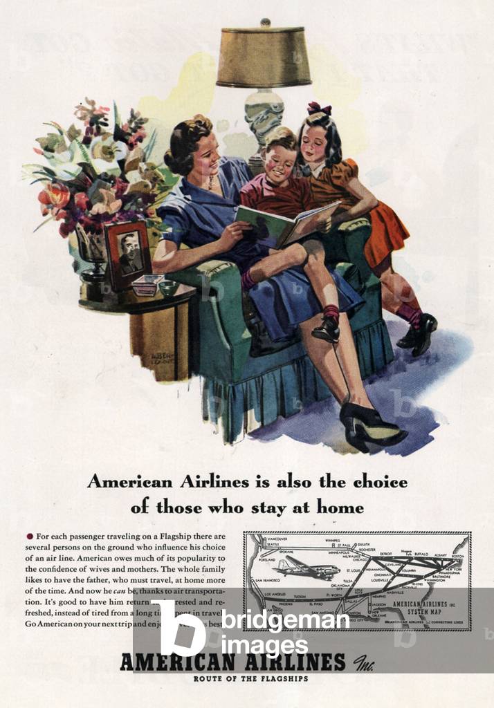 Airlines Magazine, advert, USA, 1940s