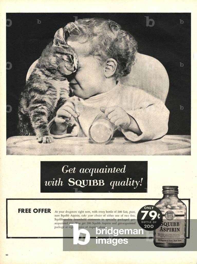 Squibb Aspirin Magazine, advert, UK, 1940s