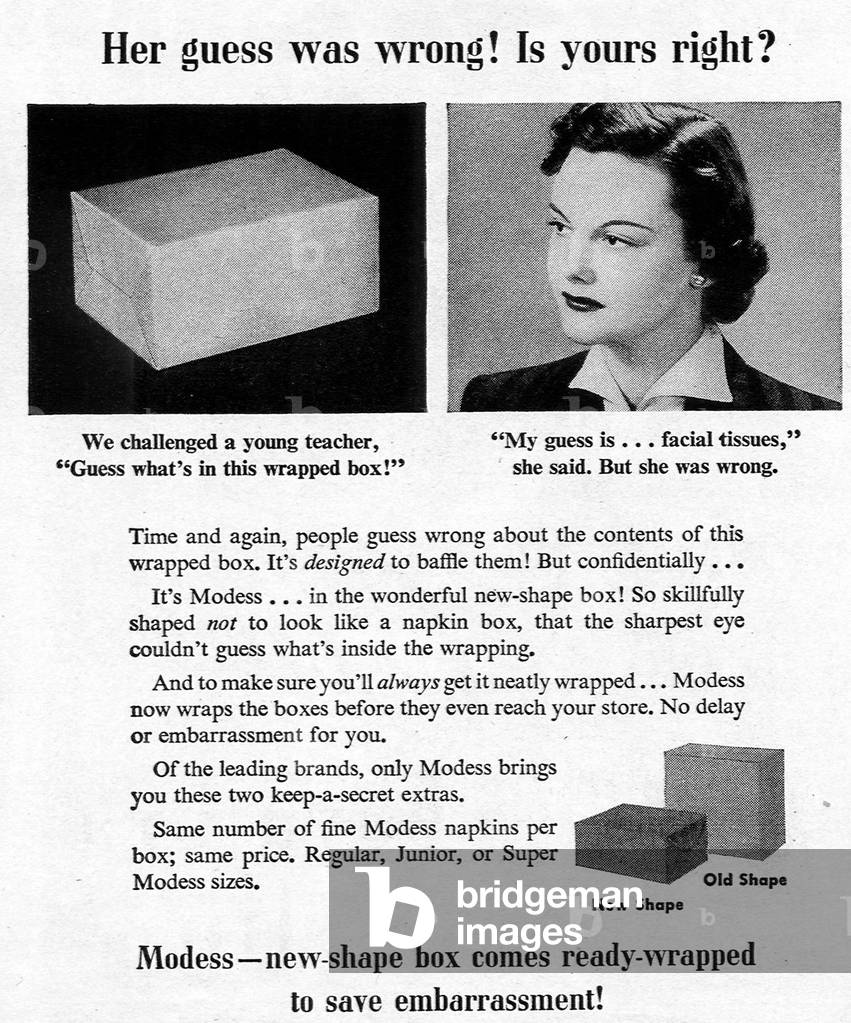 Modess Magazine Advert, USA, 1950s