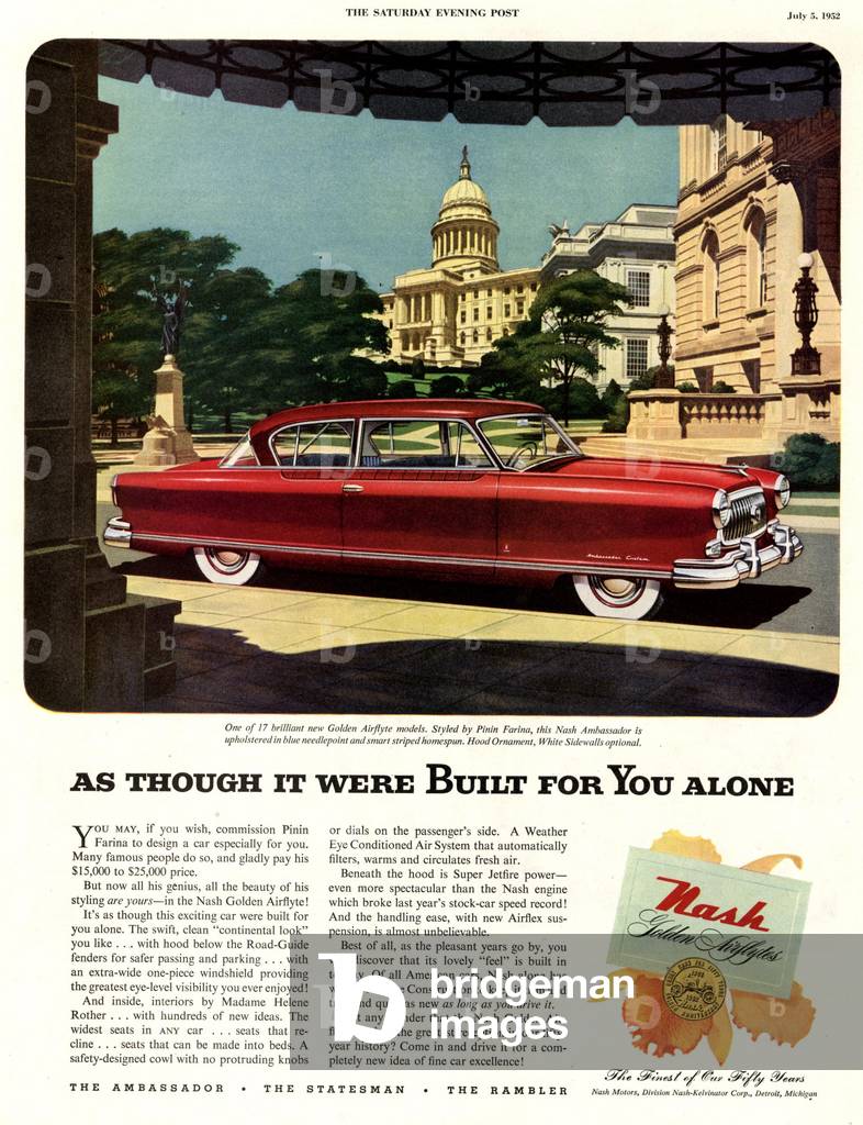 Nash Cars Magazine, advert, USA, 1952
