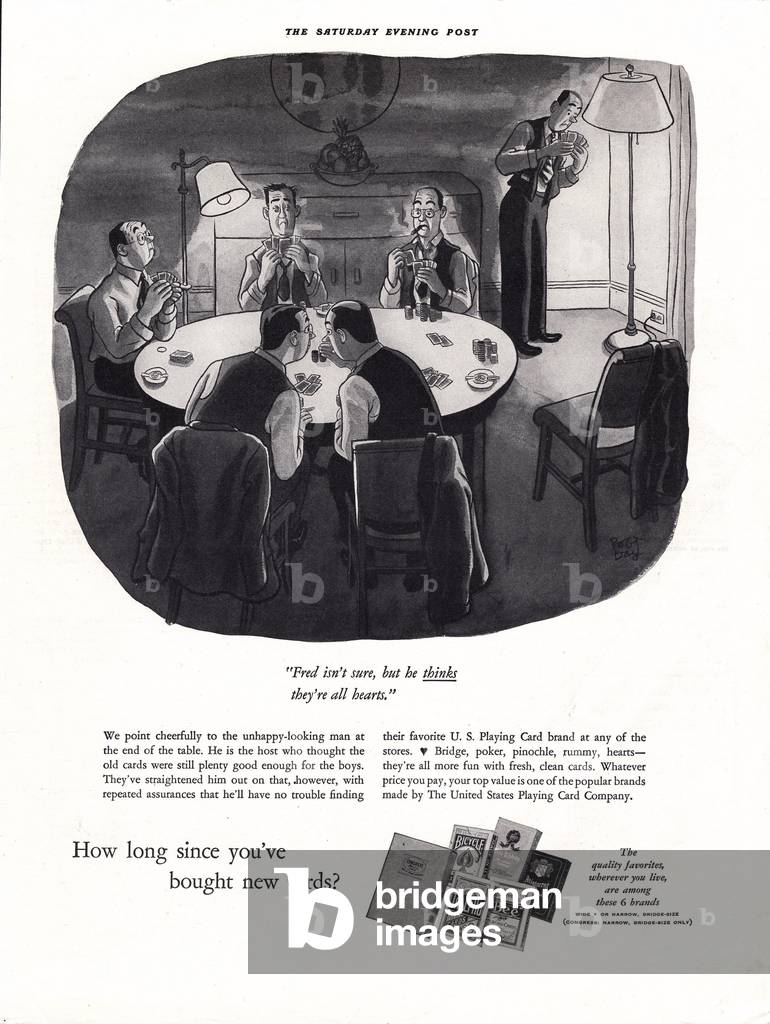 Card game, 1940s (print)