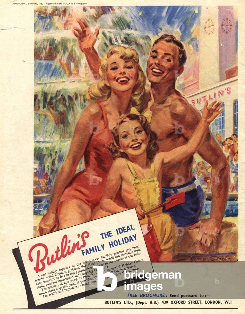 holidays butlins holiday camps, 1950s (print)
