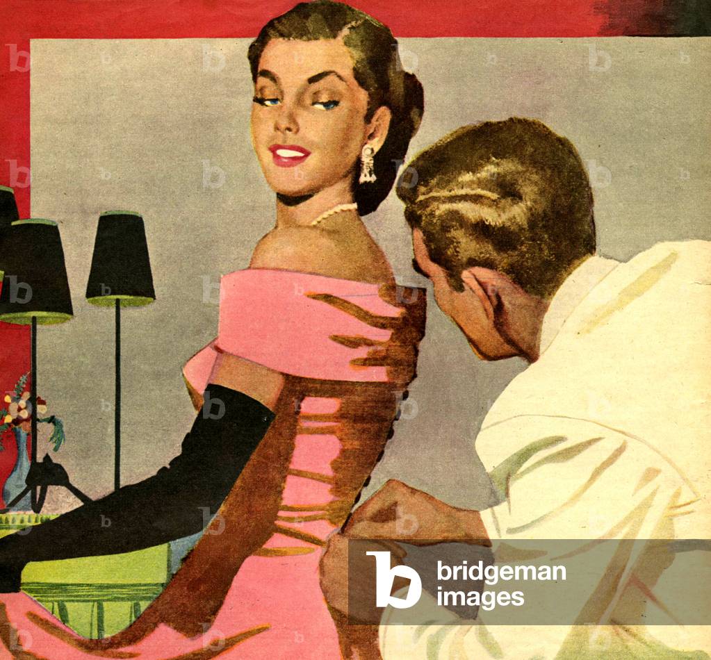 Getting Ready to Go Out Magazine Plate, UK, 1950s