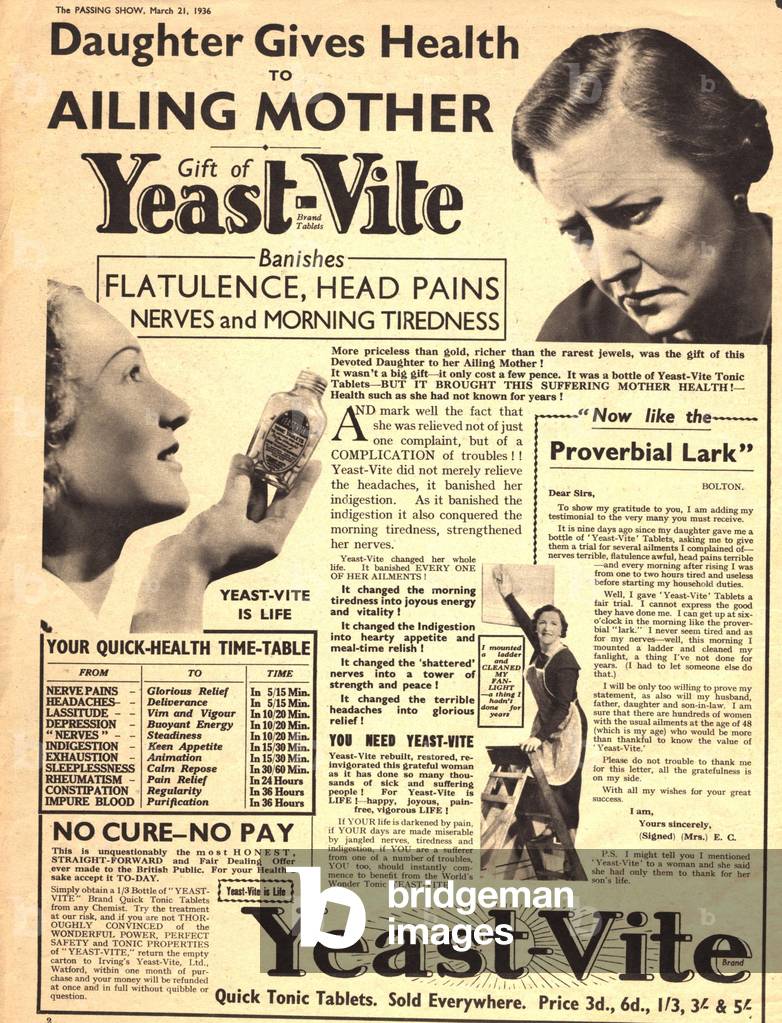 humour yeast-vite mothers, 1930s (print)