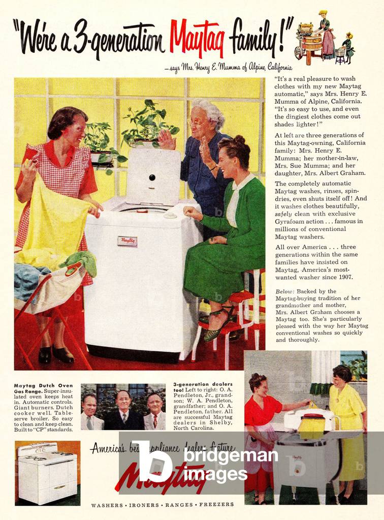Maytag Magazine Advert, USA, 1950s