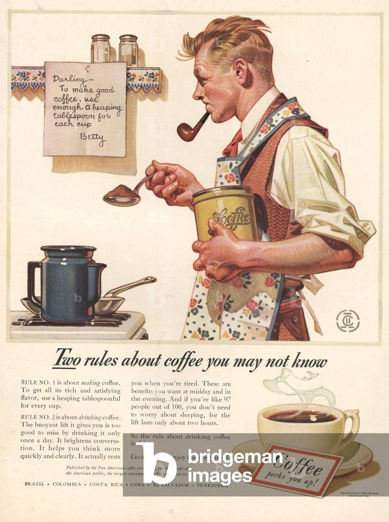 Coffee Perks You Up! Magazine, advert, USA, 1930s