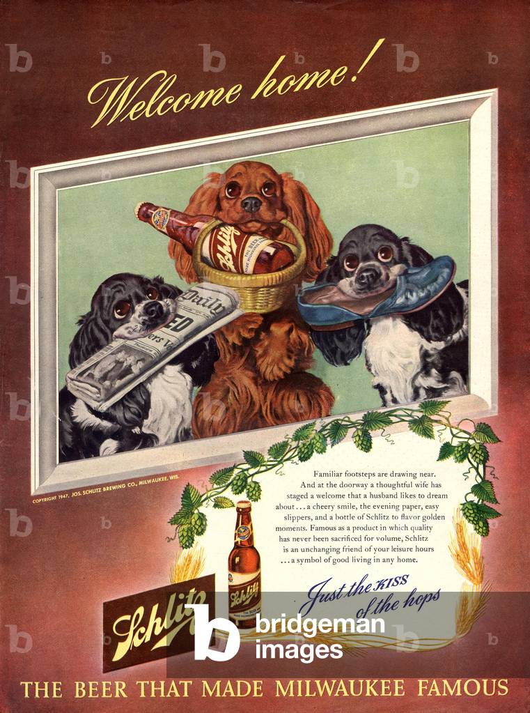 Schlitz Magazine, advert, USA, 1940s