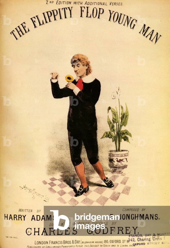 The Flippity Flop Young Man Sheet Music Cover, UK, 1880s