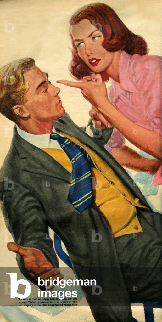 Arguing Couples Magazine Plate, UK, 1950s