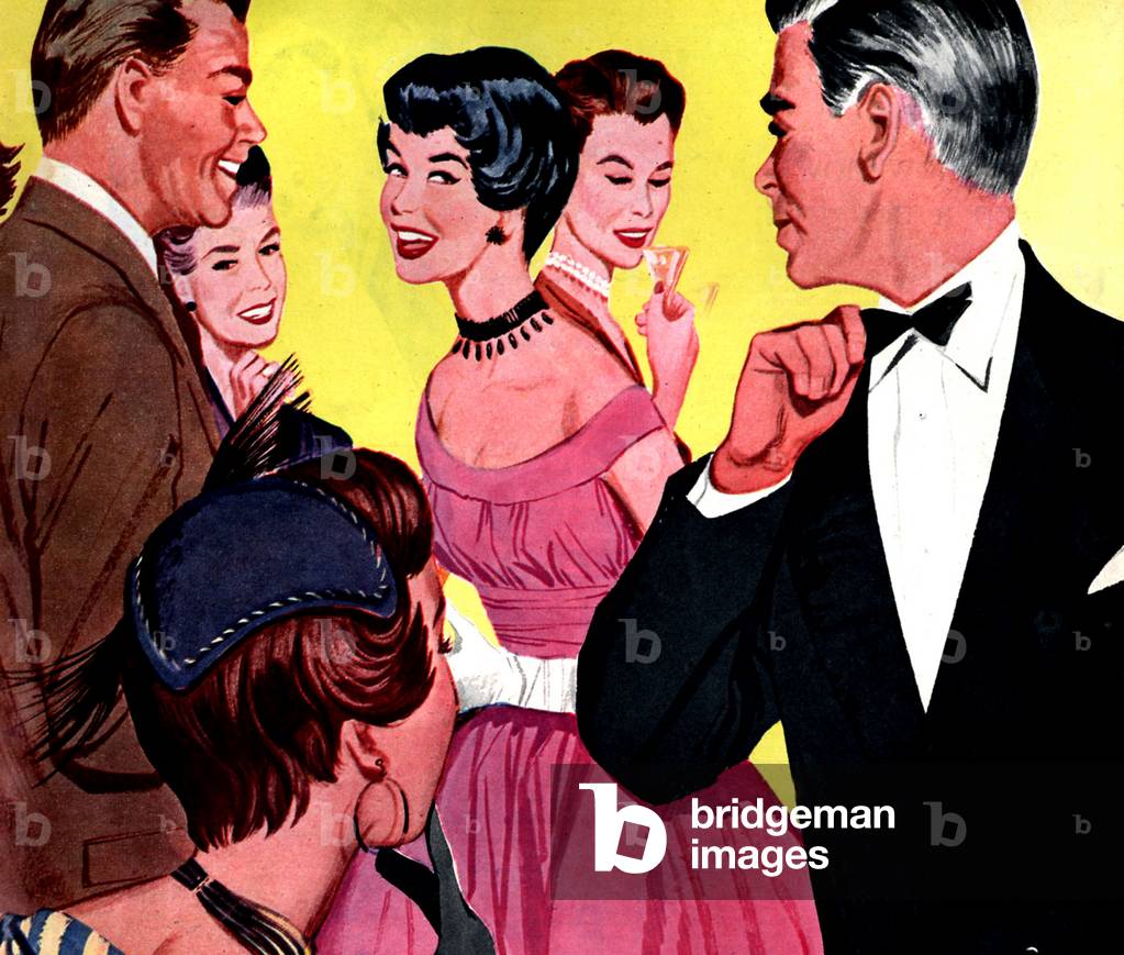 Party Flirting, Magazine Plate, UK, 1950s