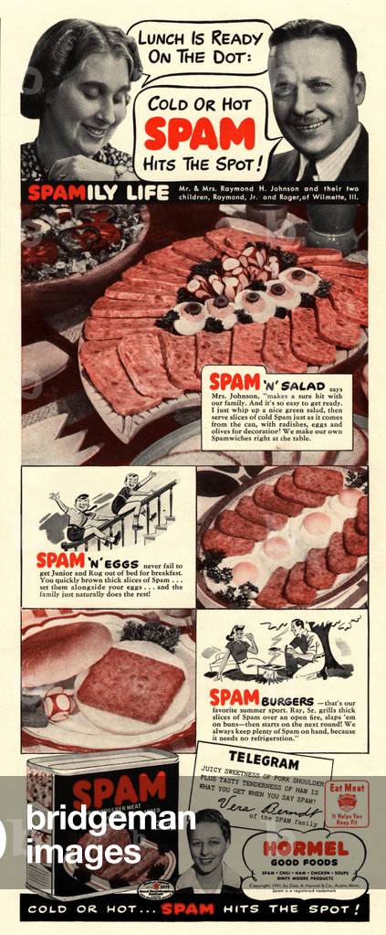 Spam Magazine, advert, USA, 1940s
