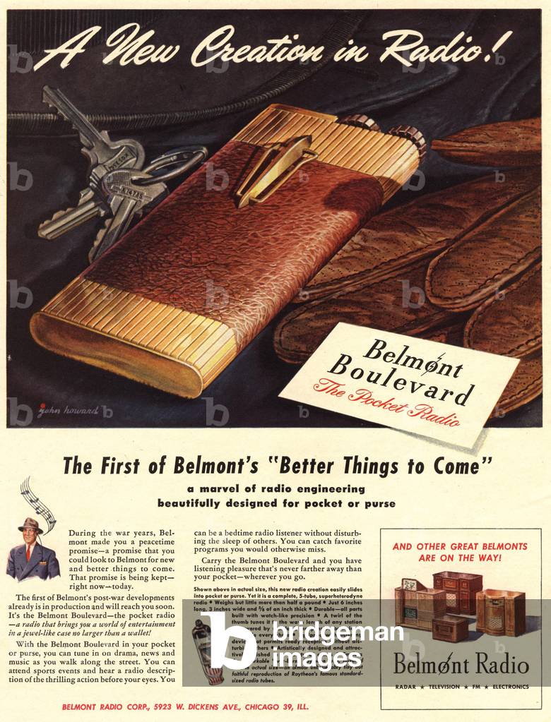 Belmont Radios Magazine, advert, USA, 1940s